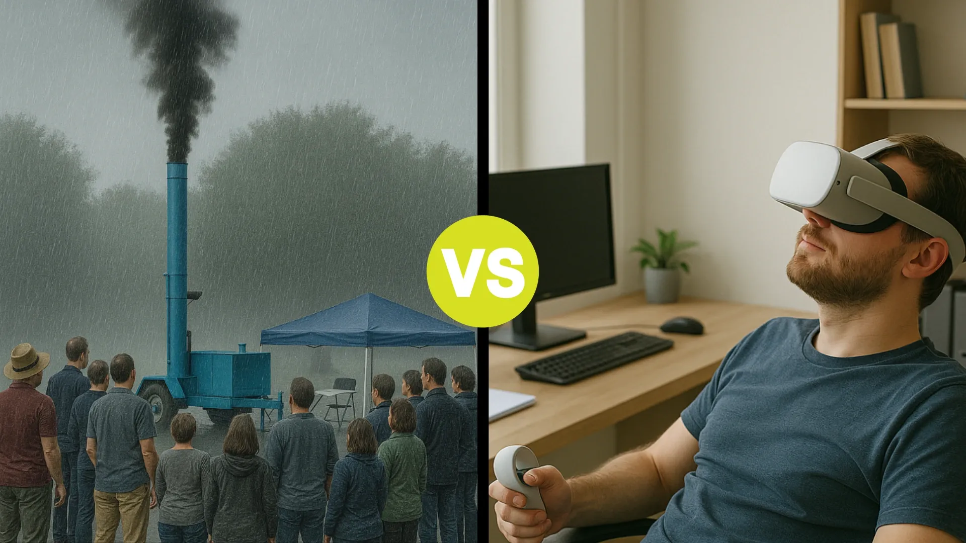 In-person smoke school vs VR smoke school comparison